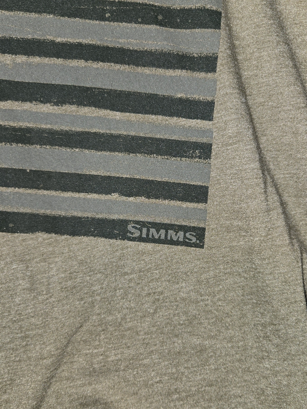 Simms Olive Green Short-Sleeve Flag Graphic Tee - Picture 4 of 5